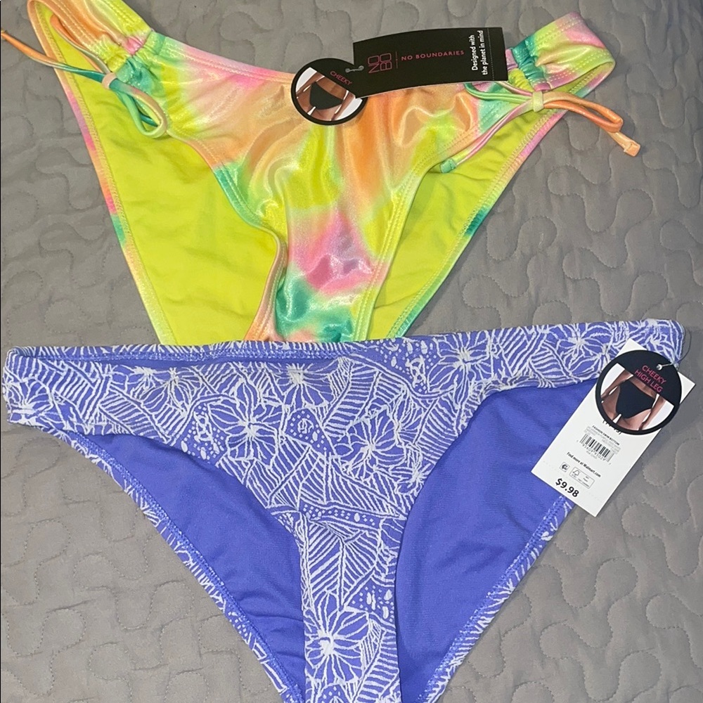 No Boundaries Multicolor and Blue Bikini Bottoms size large 11-13